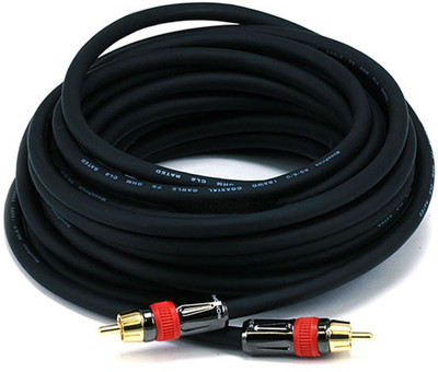 

C&E TV-out Cable 25ft High-quality Coaxial Audio/Video RCA CL2 Rated Cable - RG6/U 75ohm (for S/PDIF, Digital Coax, Subwoofer & Composite Video)(Black, For Computer, 7.62 m)