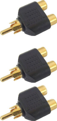 

Krown 2 RCA Female to 1 RCA Male - Plastic Molded - 3 Pcs Con-MX-545-Pack-of-3(Black, For Computer, 0.1 m)