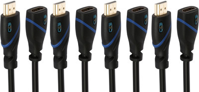

C&E TV-out Cable 1.5 Feet Male to Female Supports Ethernet 3D Audio UltraHD 4 Pack(Black, For Projector, 0.4572 m)