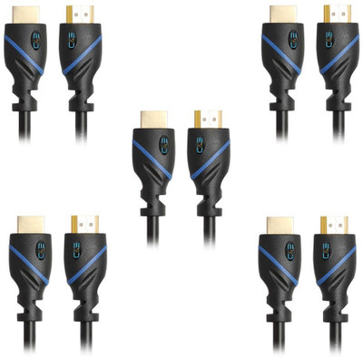 

C&E TV-out Cable C&E CNE415265 High Speed HDMI Cable Supports Ethernet, 3D and Audio Return, 15 Feet, 5 Pack(Black, For TV, 4.57 m)