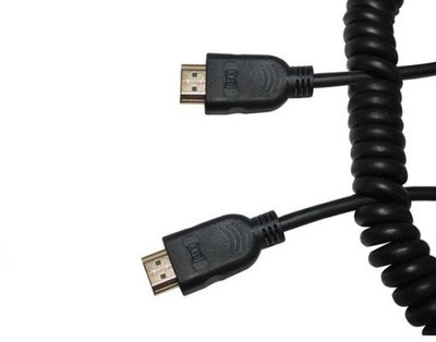 

Tech Gear TV-out Cable HDMI 19 Pin Male To Male Coil Cord 1.5 Mtr(Black, For Home Theater)