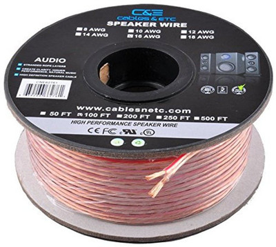

C&E TV-out Cable 100 Feet 16AWG Enhanced Loud Oxygen-Free Copper Speaker Wire Cable(Copper, For Home Theater, 30.48 m)