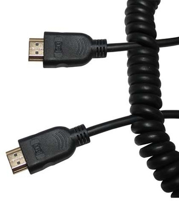 

MX TV-out Cable HDMI 19 Pin Male To Male Coil Cord 1.5 Mtr-3471(Black, For Home Theater, 3 m)
