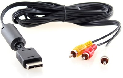 FOX MICRO  TV-out Cable For Sony Playstation 2 And Ps3(Black, For PlayStation)