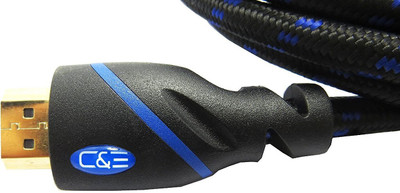 

C&E TV-out Cable Super Premium (6 Ft) HDMI Cable 1.4v Supports Ethernet, 3D& Audio Return Channel Full HD [Latest Version] w. Blue Mesh(Blue, For BluRay, 1.8288 m)