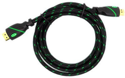

C&E TV-out Cable Super Premium (6 Ft) HDMI Cable 1.4v Supports Ethernet, 3D& Audio Return Channel Full HD [Latest Version] w. Green Mesh(Green, For Xbox, 1.8288 m)