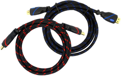 

C&E TV-out Cable 6-Feet HDMI Cable 1.4v Supports Ethernet, 3D and Audio Return Channel Full HD, Mesh, 2-Pack(Red, For Xbox, 1.8288 m)