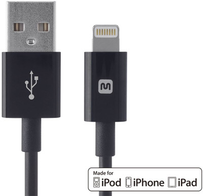 C E TV out Cable Select Series Apple® MFi Certified Lightning™ to USB Charge Sync Cable, 10ft Black Black, For iPhone