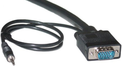 C&E TV-out Cable 6 feet SVGA 3.5mm Male to Male Audio(Black, For Computer, 1.8288 m)