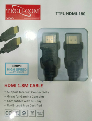 

Tech-Com TV-out Cable TTPL-HDMI-180(Black, For TV, 1.8 m)