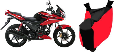 

Red Silk Two Wheeler Cover for Honda(CBF Stunner, Red, Black)