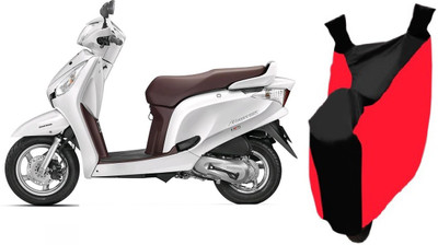 

Red Silk Two Wheeler Cover for Honda(Aviator, Red, Black)