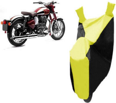 Autowheel Two Wheeler Cover for Royal Enfield(Classic 350, Black, Yellow)