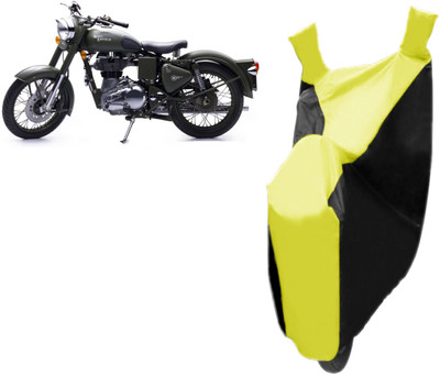 Starling Two Wheeler Cover for Royal Enfield(Classic 500, Yellow, Black)