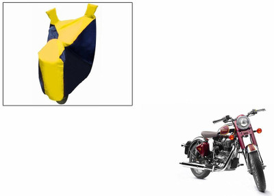 Accedre Two Wheeler Cover for Royal Enfield(Classic 500, Blue, Yellow)