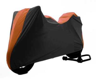 Motorcycle Club India Two Wheeler Cover for Royal Enfield(Bullet 350, Black, Orange)