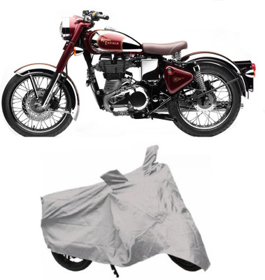 Avix Two Wheeler Cover for Royal Enfield(Classic 500, Silver)