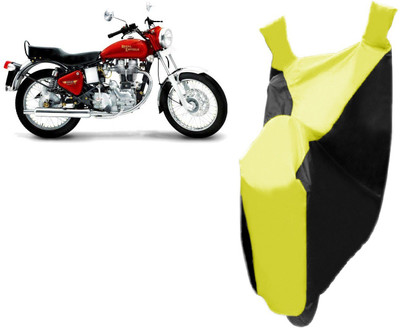 Avix Two Wheeler Cover for Royal Enfield(Bullet 350, Black, Yellow)