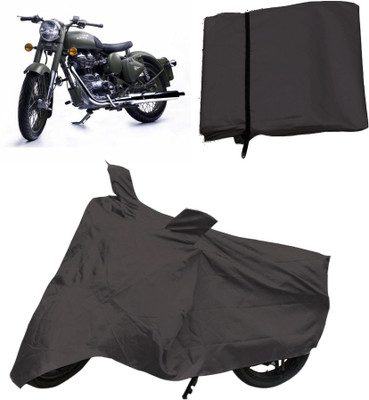 Capeshoppers Two Wheeler Cover for Royal Enfield(Grey)