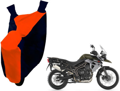 AUTO PEARL Two Wheeler Cover for Triumph(Tiger 800 XCA, Orange, Blue)