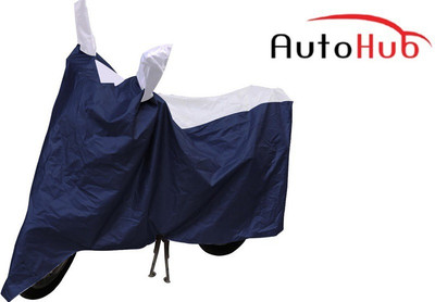 Auto Hub Two Wheeler Cover for Bajaj(Discover 100 DTS-i, Blue, Silver)