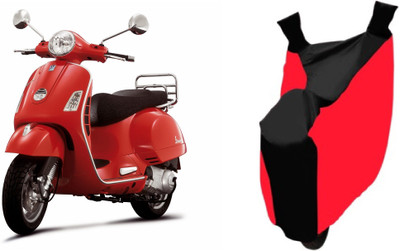 Techmaster Two Wheeler Cover for Piaggio(Vespa LX, Red, Black)
