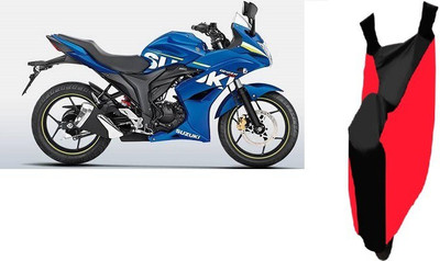 Auto Track Two Wheeler Cover for Suzuki(Gixxer SF, Red, Black)