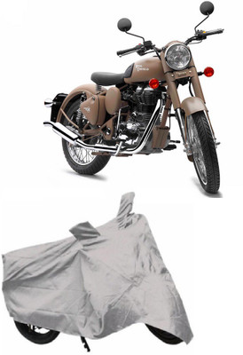 ReeTech Two Wheeler Cover for Royal Enfield(Classic 500, Silver)