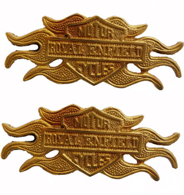 

Zadon BRASS HARLEY TYPE EMBLEM FOR ROYAL ENFILED Motorcycle Design Sticker(Pack of 2)