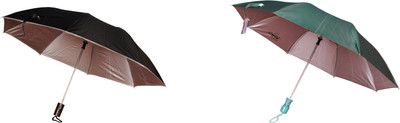 

Bs Spy Crystal Nylon Green 2 Fold Pack Of 2(1 Black) Umbrella(Green)