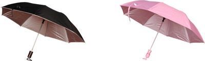 

Bs Spy Crystal Nylon Pink 2 Foldd Pack Of 2(1 Black) Umbrella(Pink)