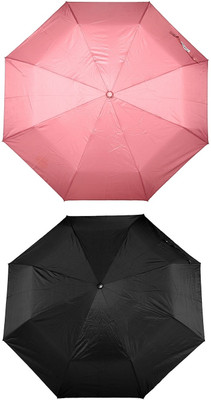 Bizarro Plain Combo-3-Fold (Set of 2) A Umbrella(Red, Black)