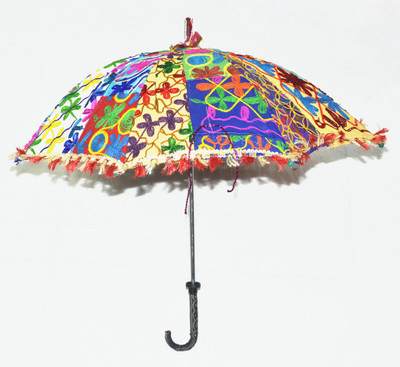 

Lal Haveli Ethnic Handmade Single Fold Cotton Umbrella(Multicolor)