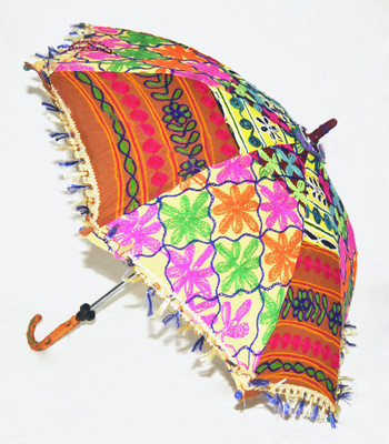 Lal Haveli Rajasthani Handmade Umbrella(Multicolor)