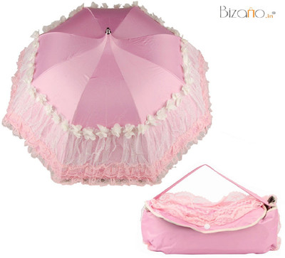 Bizarro.in BIU-7012950-LACE-POUCH-PNK Umbrella(Pink)