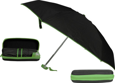 

Bs Spy 5 Foldd Portable Black With Green Lining With Case Umbrella(Green)