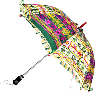 

Lal Haveli Ladies Single Fold Embroidered Summer Umbrella(Multicolor)