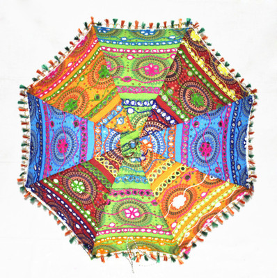 

Lal Haveli Ethnic Tiki Work Design Embroidered Umbrella(Multicolor)