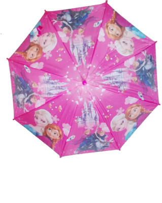 

Fiable Creations Princess with castle Print 18" Radius Kids - Umbrella(Pink)