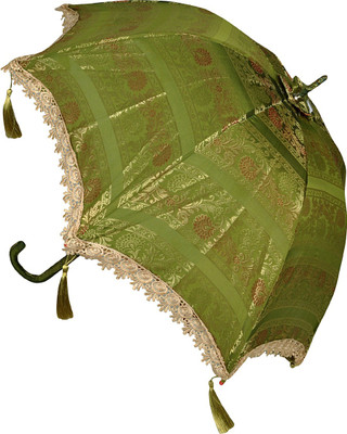 

Lal Haveli Home Party Decoration Silk Umbrella(Green)