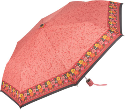 Elephant Brand 3 Fold Batik Print Umbrella(Dark Pink)