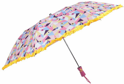 

Fendo 2 fold auto open frill design multi color umbrellla for ladies Umbrella(Multicolor)
