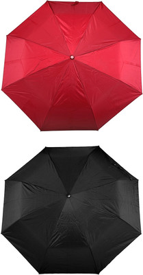 55% OFF on Bizarro Plain Combo-3-Fold (Set of 2) A Umbrella(Red, Black) 55% OFF on Bizarro Plain Combo-3-Fold (Set of 2) A Umbrella(Red, Black)