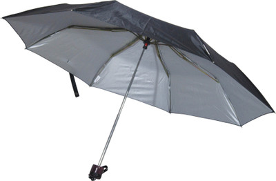 

Fendo Hand Open 3 Fold Nylon Fabric Black Trigger Umbrella(Black)