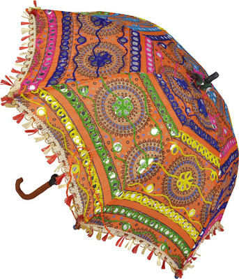 

Lal Haveli Designer Single Fold Umbrella(Orange)