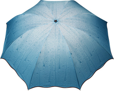 FabSeasons Rain drops Print Umbrella(Blue)