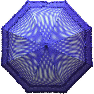 

Murano Single Fold Dot with Double Frill Stylish Umbrella(Blue)
