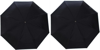 

Life Line Services 3 fold umbrella black plain( pack of 2) Umbrella(Black)