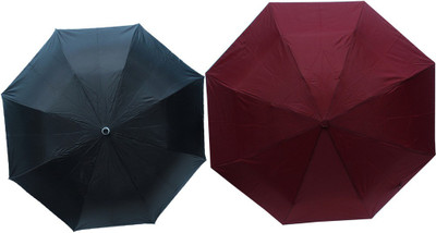 Seedling 3 Fold Pakiza Super Umbrella(Black, Maroon)