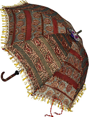 

Lal Haveli Handmade Cotton Parasol Fashionable Single Fold Designer Umbrella(Multicolor)